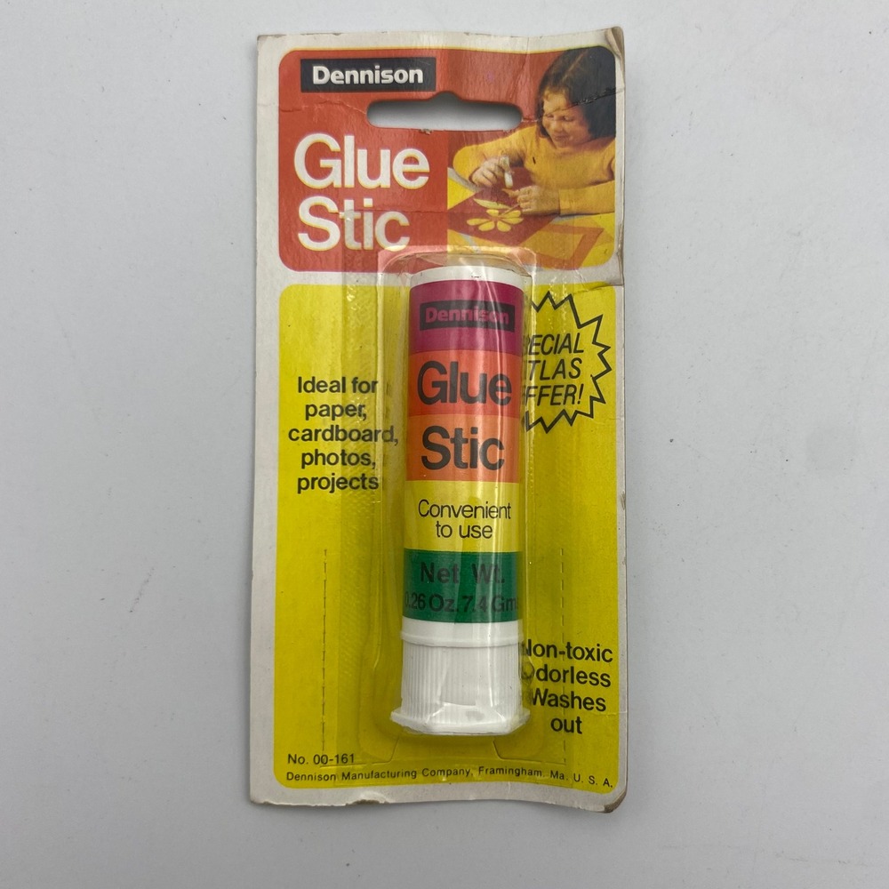 Vintage NOS Dennison Glue Stic 00-161 Sealed 1985 Retro Stationery Office Supply